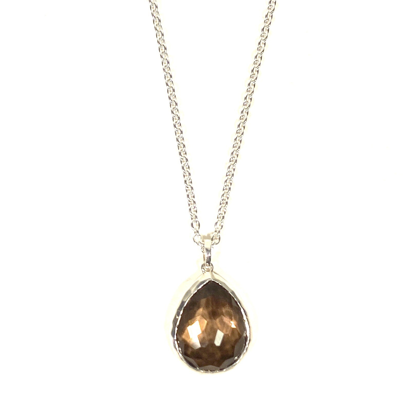 IPPOLITA .925 Silver Wonderland Teardrop Pendant Necklace Brown (MSRP $350)