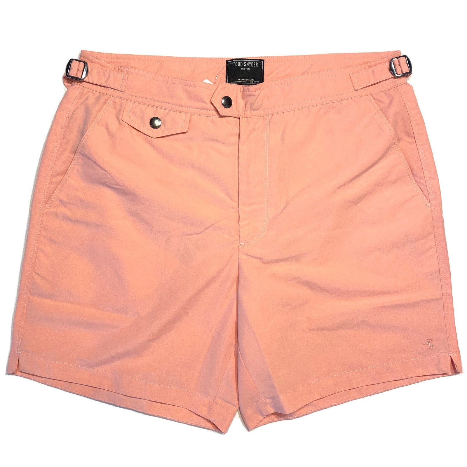 TODD SNYDER Mens 7in Tailored Swim Shorts Trunks Antique Coral Pink (MSRP $228)
