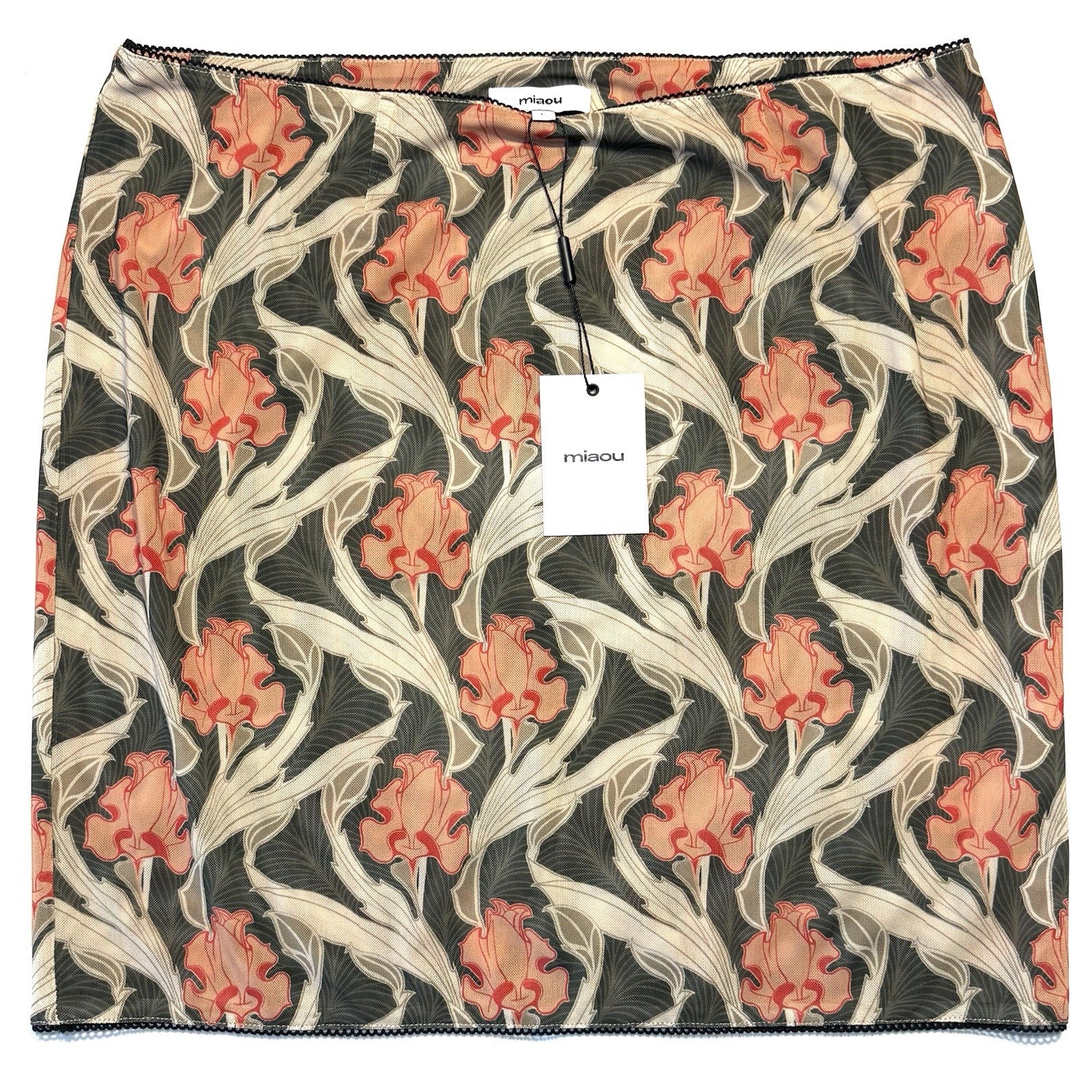 MIAOU Womens Moni Art Nouveau Printed Mini Skirt Floral Green (MSRP $180)