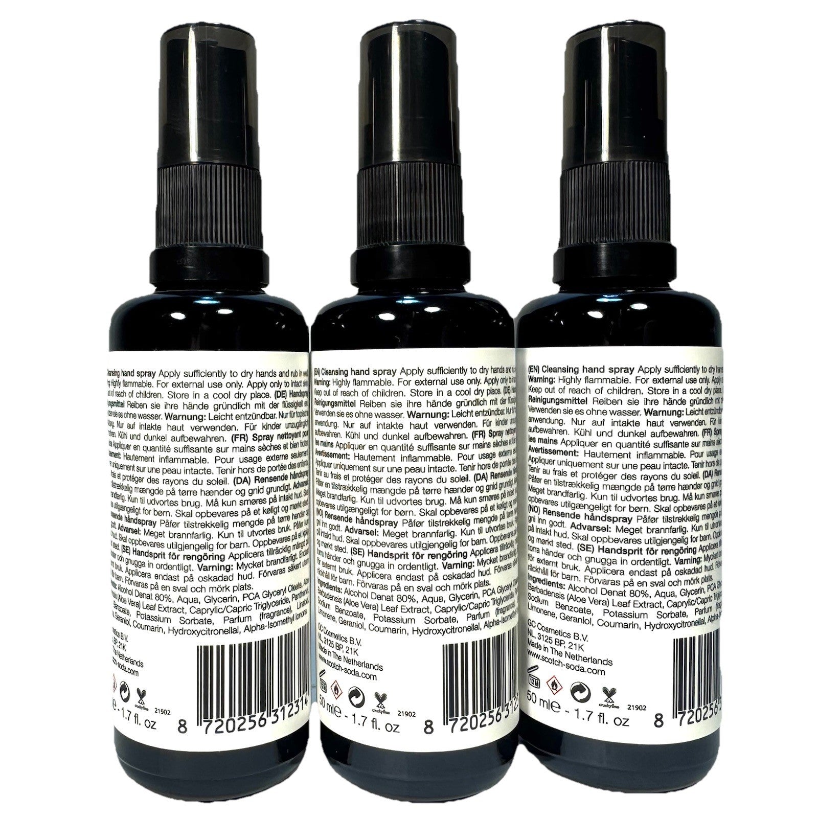 SCOTCH & SODA Unisex Barfly Scented Hand Sanitizer Spray 50ml - 3 Pack