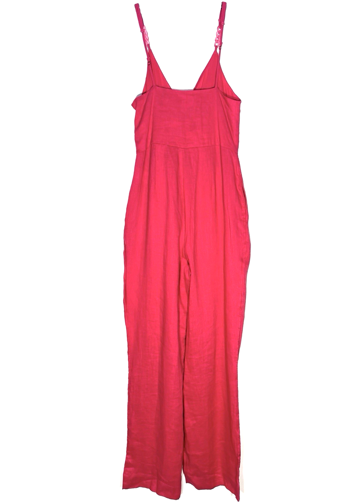 REISS Womens Emilia Linen Wide Leg Jumpsuit Pink (MSRP $290)