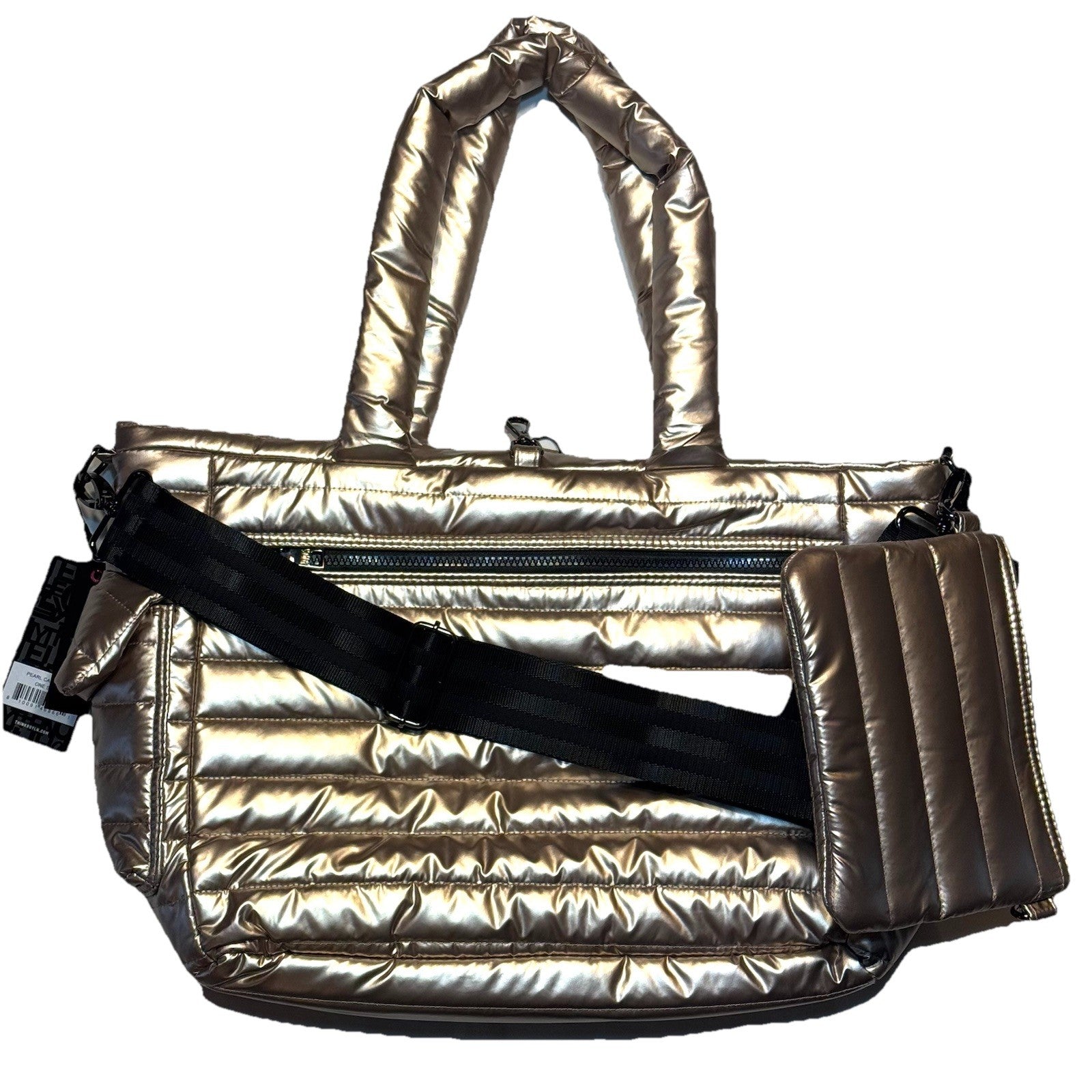 THINK ROYLN Two Faced Reversible Tote Bag Pearl Cashmere Gold (MSRP $198)