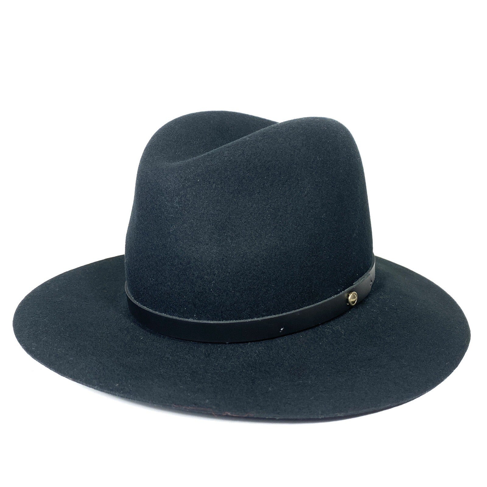 RAG & BONE Womens Wool Felt Floppy Brim Fedora Hat USA Made Black (MSRP $250)