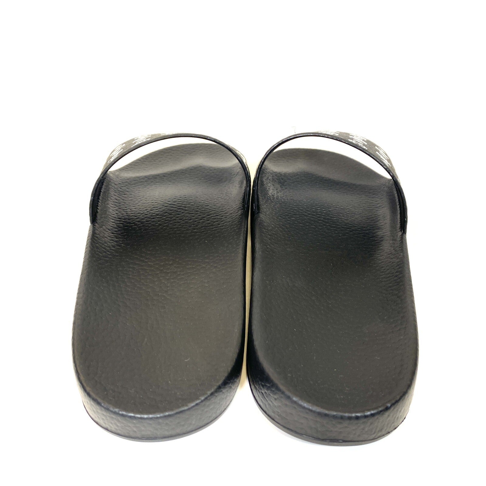 MCM Mens Monogram Logo Print Rubber Slides Sandals Black (MSRP $210)