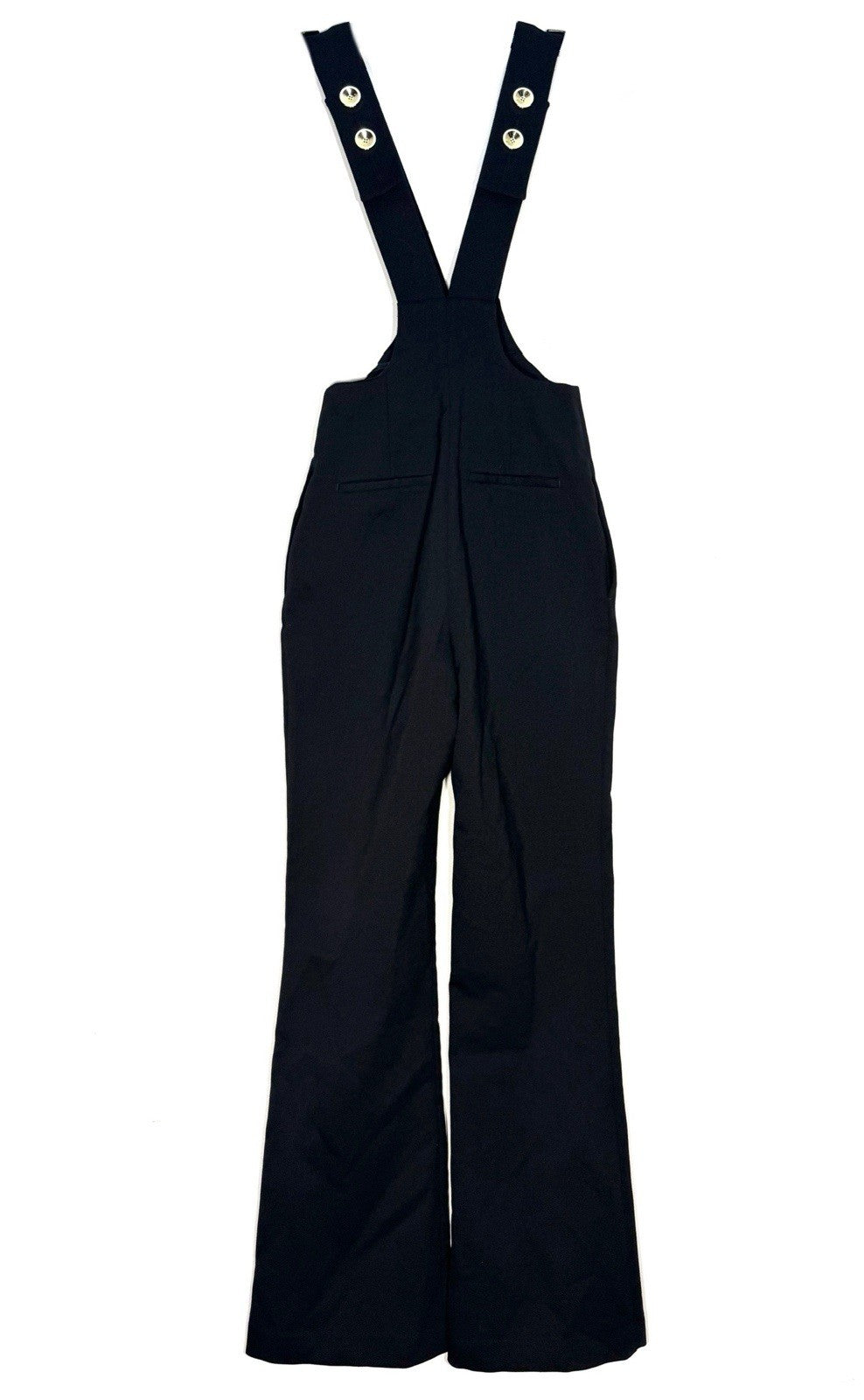 REISS Womens Vittoria Button Front Dungaree Jumpsuit Overalls Black (MSRP $330)