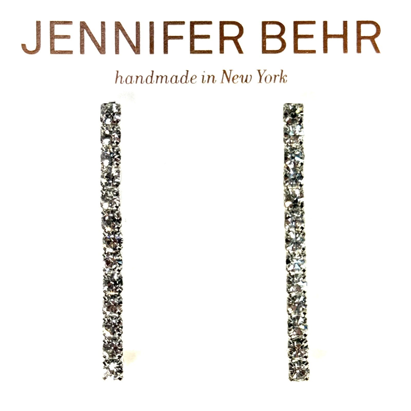 JENNIFER BEHR Gwen Crystal Rhinestone Bar Bobby Pin Set (MSRP $128)