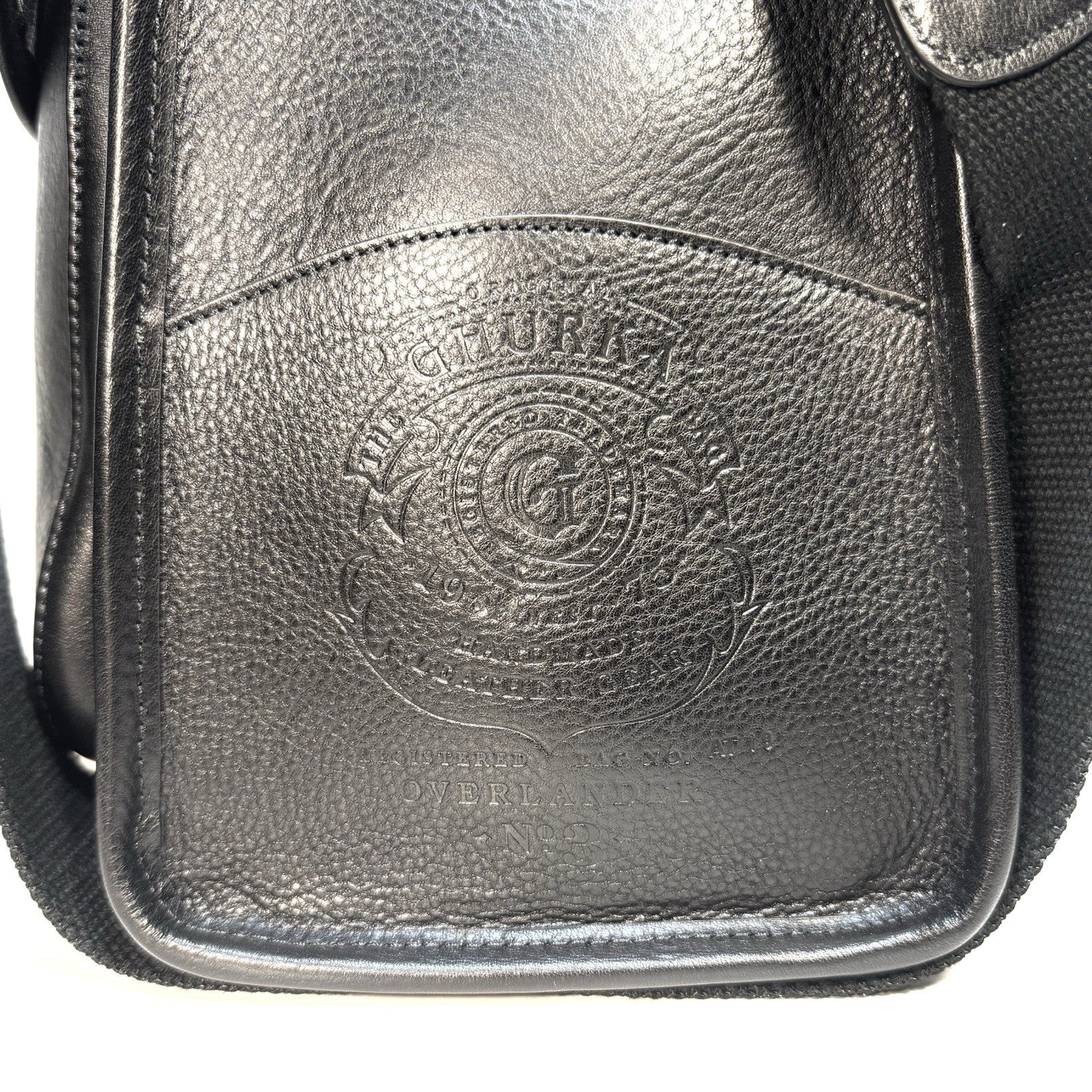 GHURKA Overlander No. 3 Leather Messenger Bag Vintage Black (MSRP $1,795)