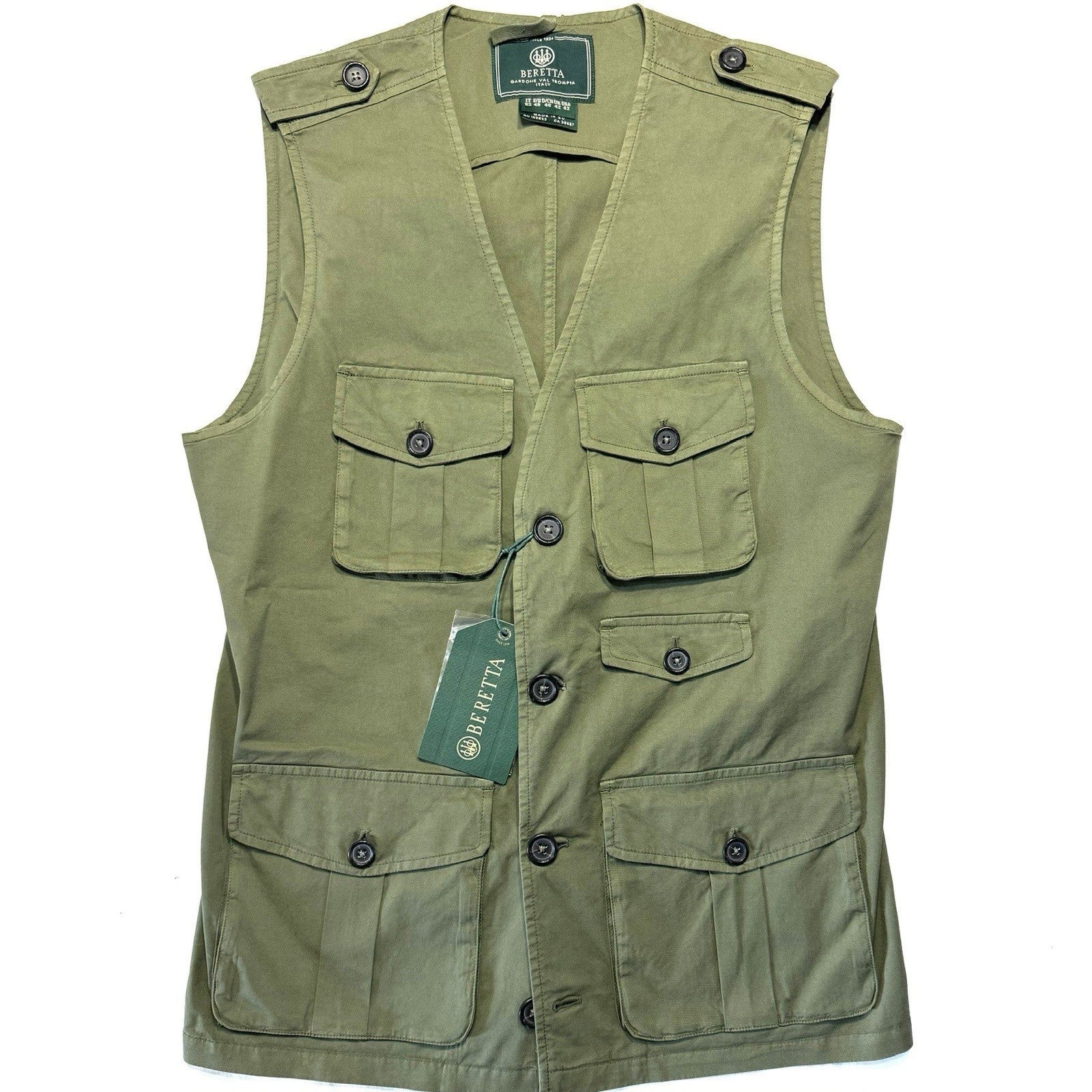 BERETTA Gallery Mens Serengeti Hunting Safari Vest Green (MSRP $450)