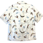 TODD SNYDER Mens Diver Print Camp Collar Short Sleeve Shirt White (MSRP $178)