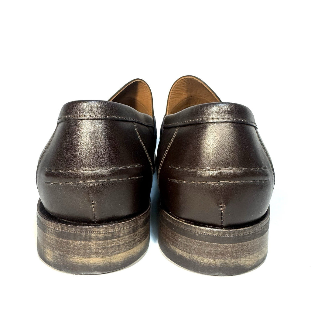 SANDERS x TODD SNYDER Mens Clive Leather Penny Loafers Dark Brown (MSRP $578)