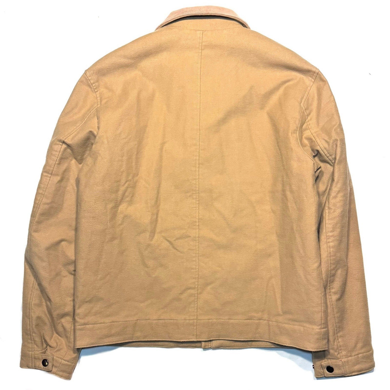 THEORY Mens Workwear Moleskin Cotton Twill Zip Jacket Beige S (MSRP $495)