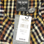 TODD SNYDER Mens Multi Gingham Flannel Two Pocket Camp Shirt Brown (MSRP $228)