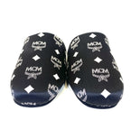 MCM Unisex Visetos Logo Silk Room Slippers Black (MSRP $260)
