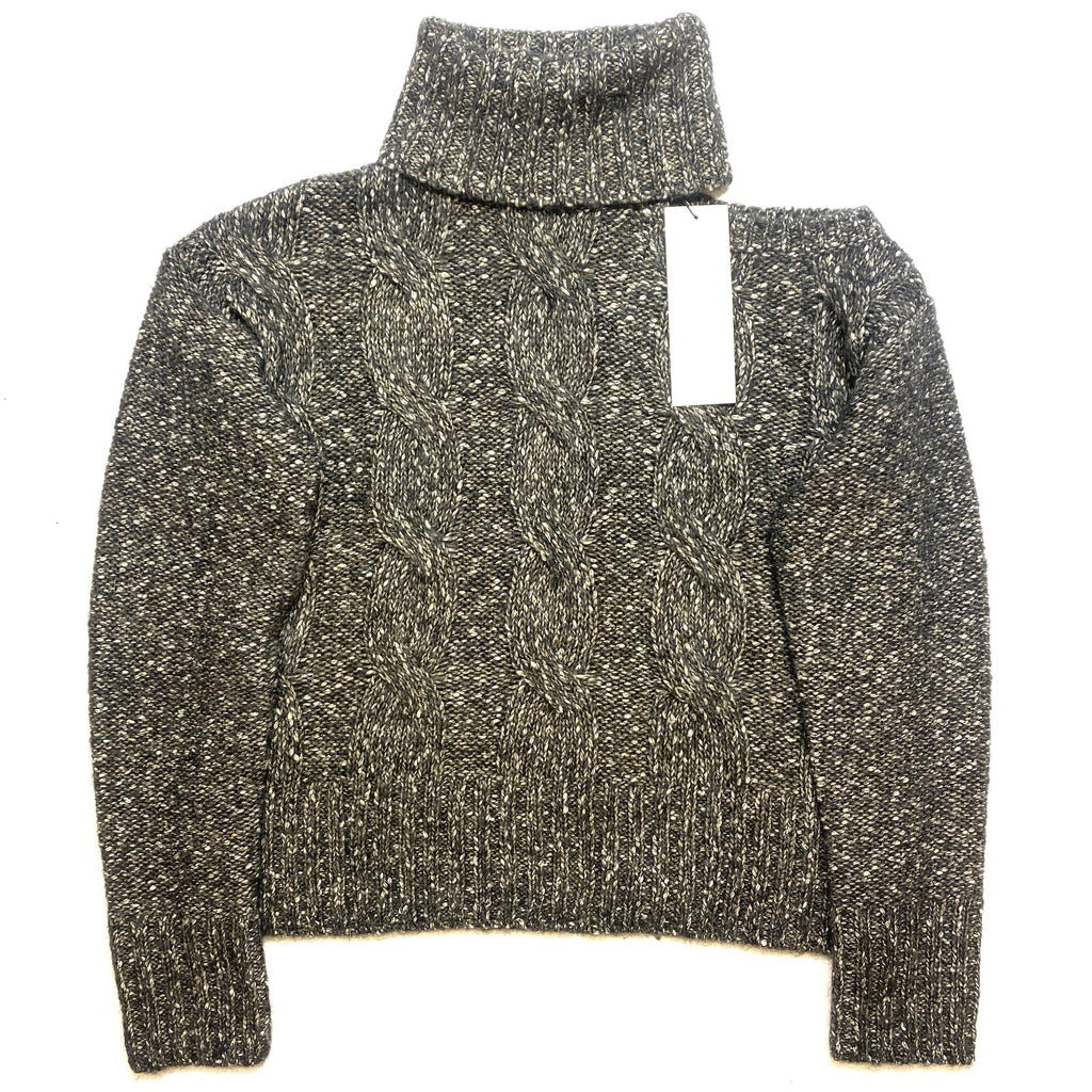 VERONICA BEARD Selleck Open Shoulder Mock Neck Sweater Charcoal Grey (MSRP $428)