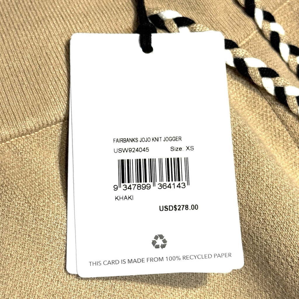 THE UPSIDE x VERONICA BEARD Fairbanks JoJo Knit Jogger Pants Khaki XS -MSRP $278