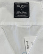 TODD SNYDER Mens Surf Embroidery Camp Collar Short Sleeve Shirt White -MSRP $198