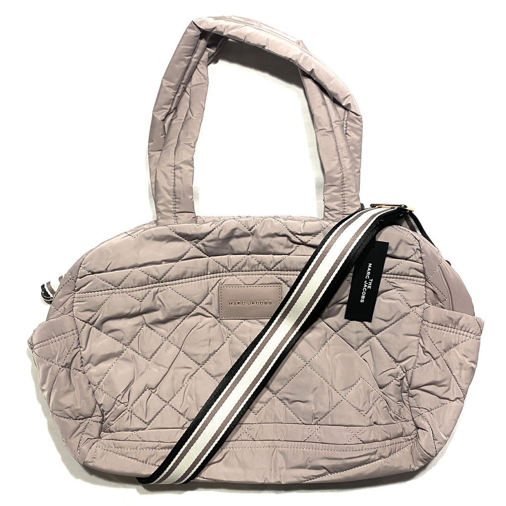 MARC JACOBS Quilted Nylon Weekender Tote Bag Bark Grey Medium (MSRP $295)