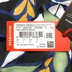 HUGO BOSS Womens Blooms Floral Print High Waist Bikini Bottom Black L