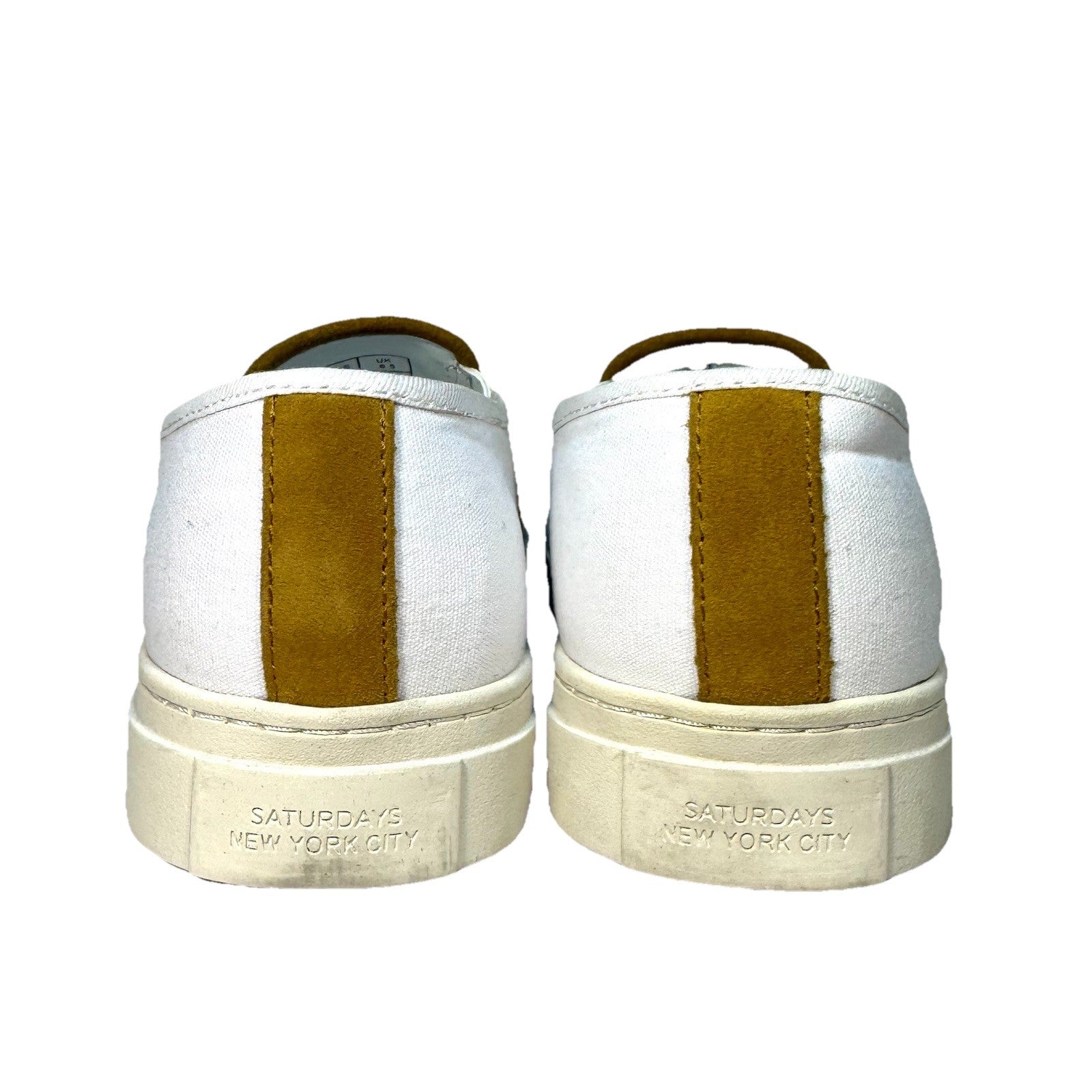 SATURDAYS NYC Mens Vass Suede Canvas Slip On Sneakers Burnt Khaki (MSRP $135)