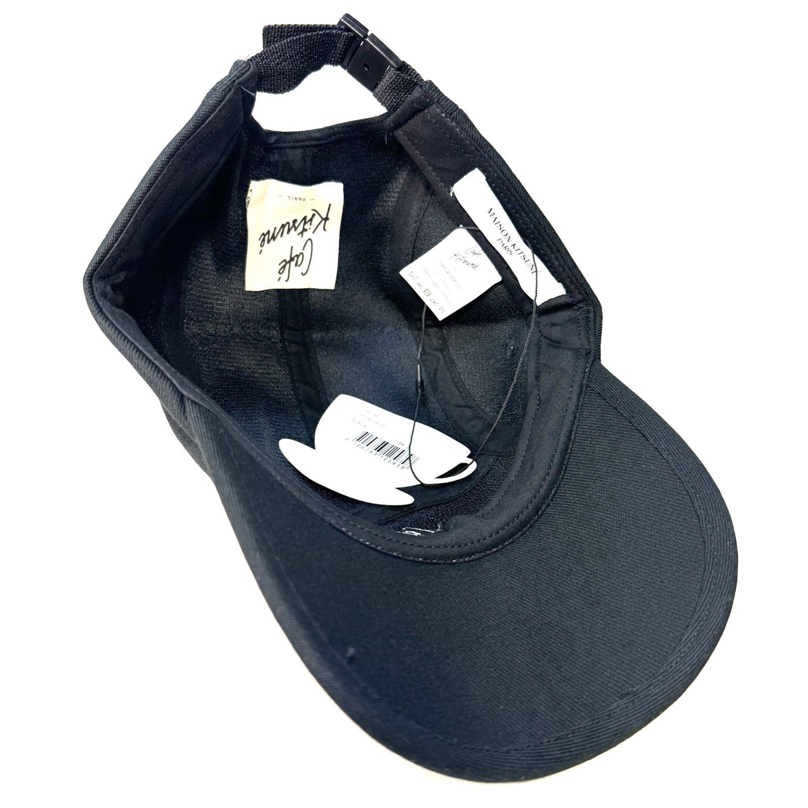 CAFE KITSUNE Unisex Logo Embroidered 5 Panel Cap Hat Black (MSRP $120)