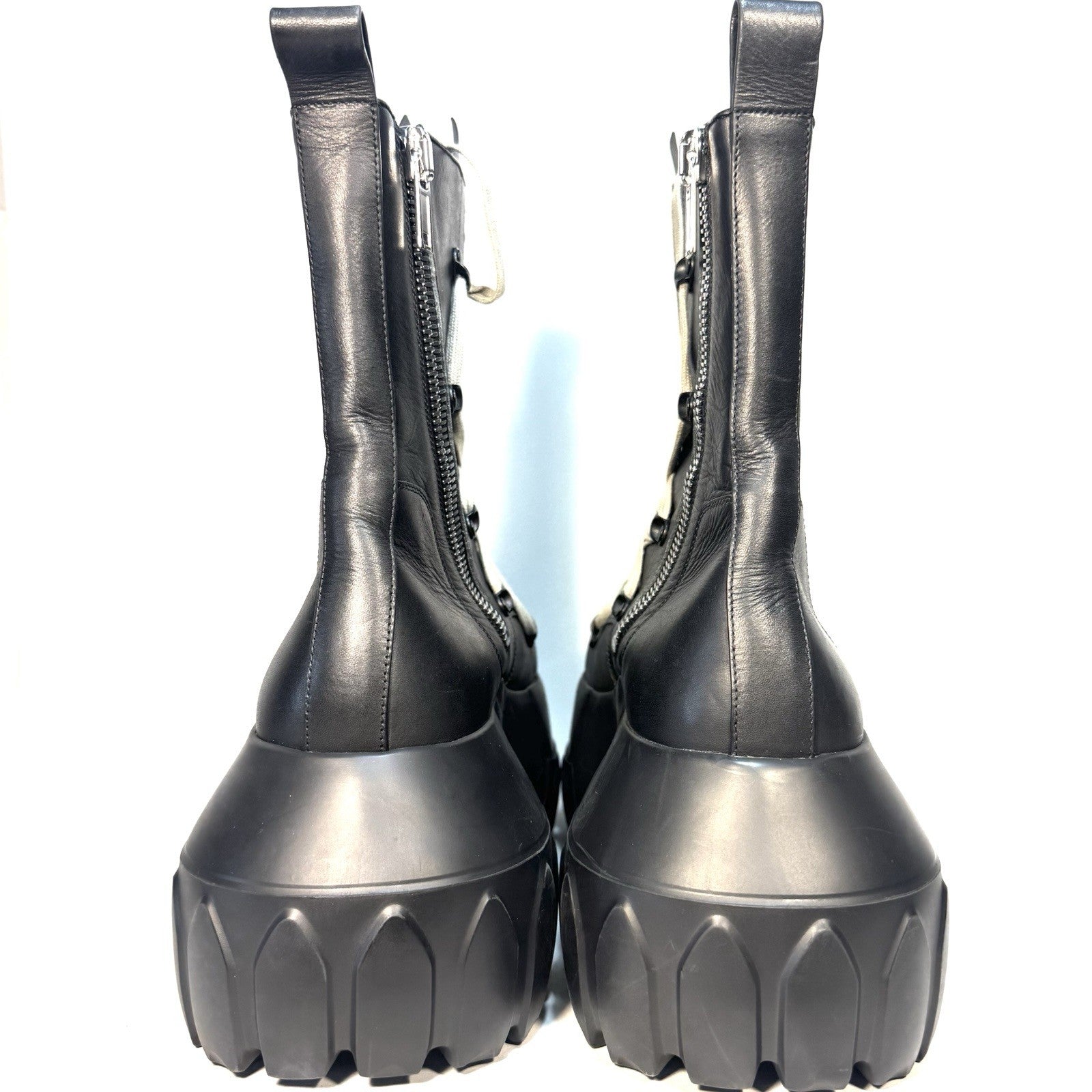 RICK OWENS Mens Megalaced Mega Tractor Stivali Boots Black 41 (MSRP $3,195)