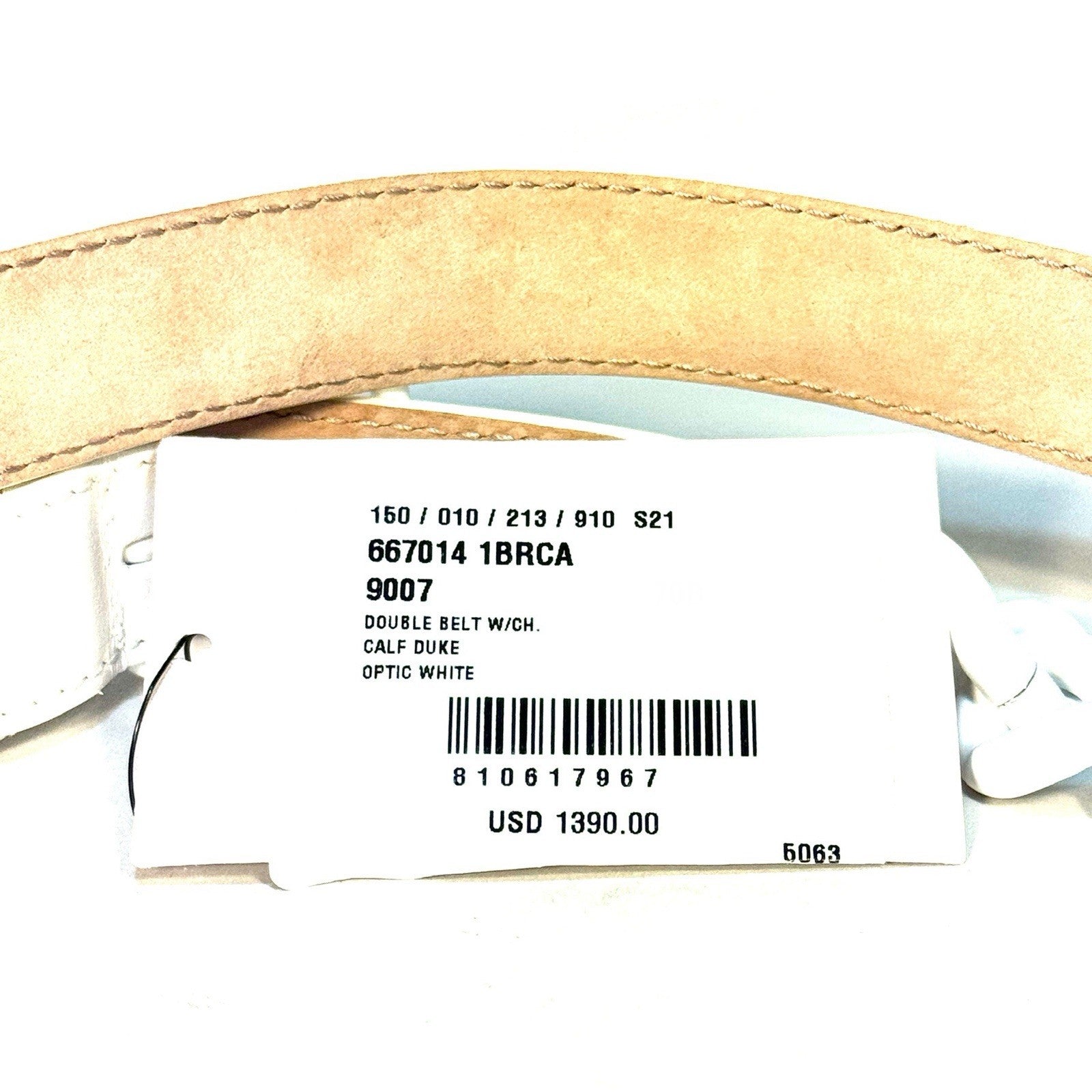 ALEXANDER MCQUEEN Womens Leather Double Wrap Chain Belt White 70 (MSRP $1,390)