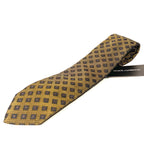 DOLCE & GABBANA Mens Geometric Diamonds Silk Woven Neck Tie Gold (MSRP $195)