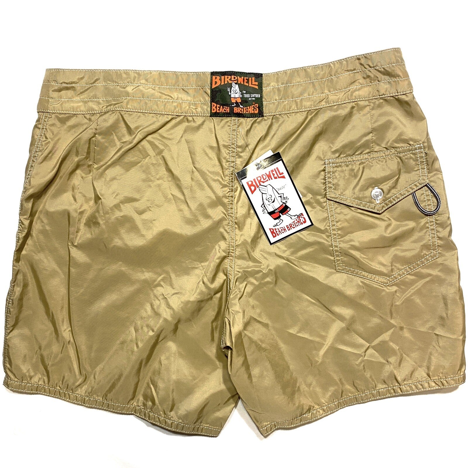 BIRDWELL For Todd Snyder Mens Beach Britches Swim Board Shorts Khaki (MSRP $168)