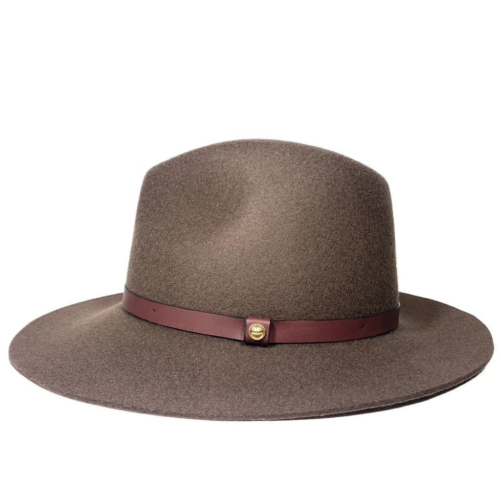 RAG & BONE Womens Wool Felt Floppy Brim Fedora Hat Pecan Brown (MSRP $250)