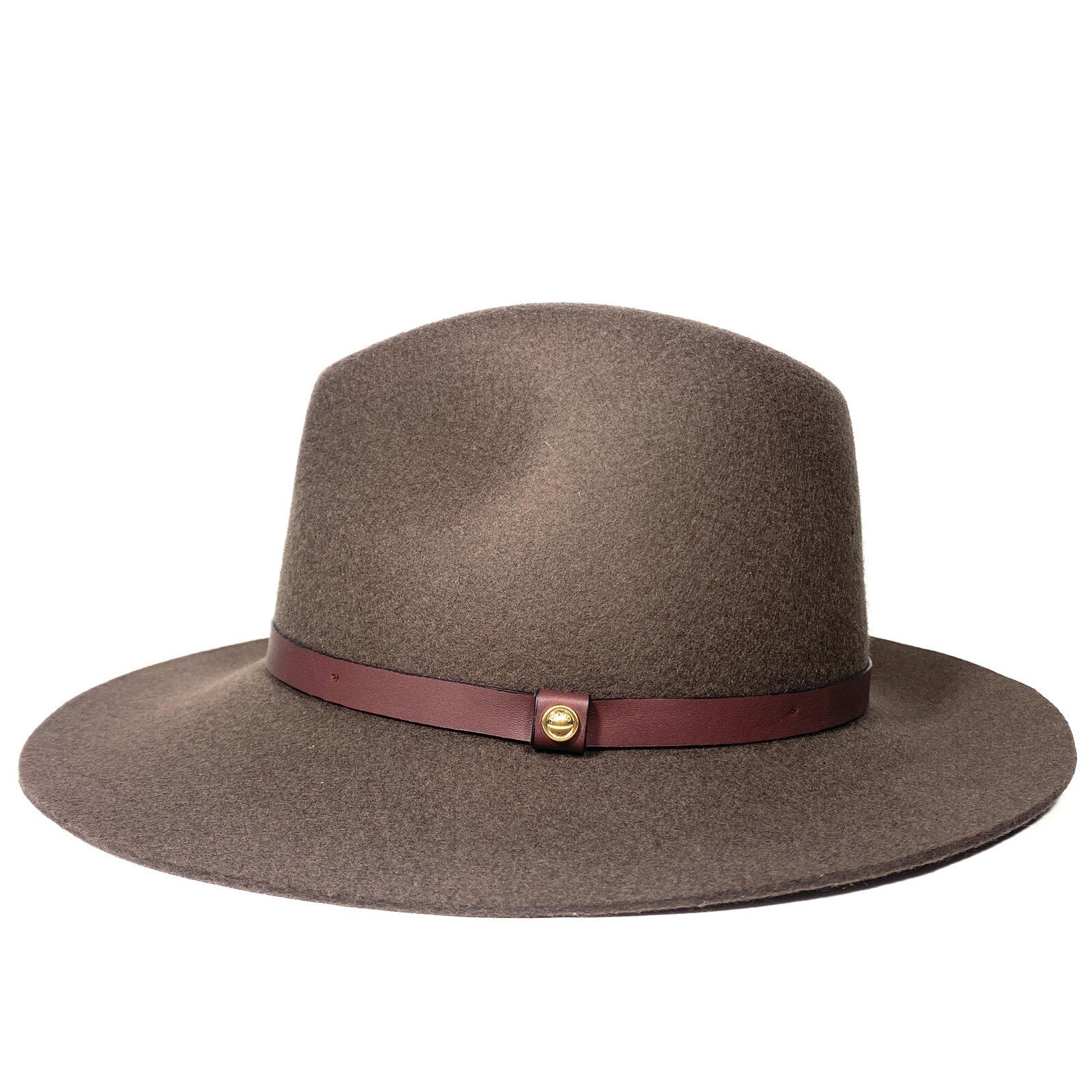 RAG & BONE Womens Wool Felt Floppy Brim Fedora Hat Pecan Brown (MSRP $250)