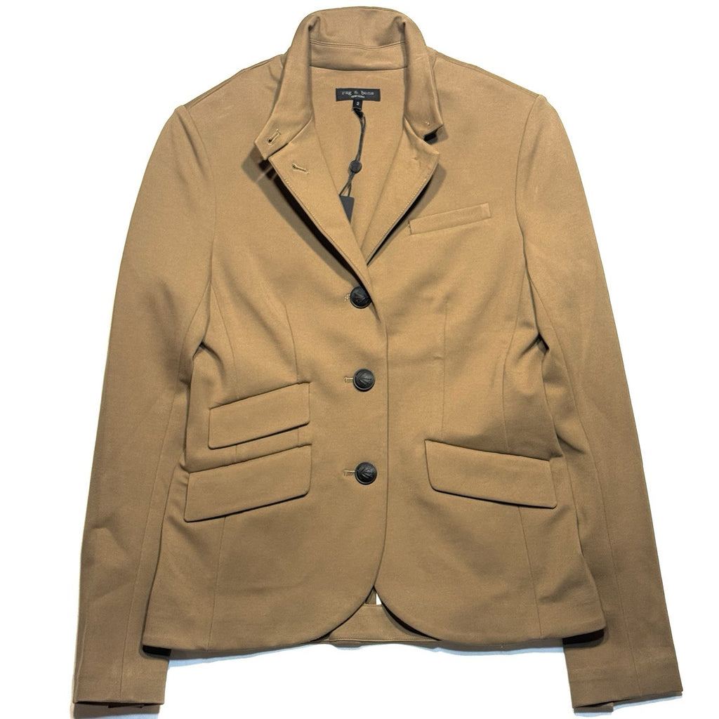 RAG & BONE Womens Slade Ponte Stretch Blazer Jacket Camel Tan (MSRP $495)