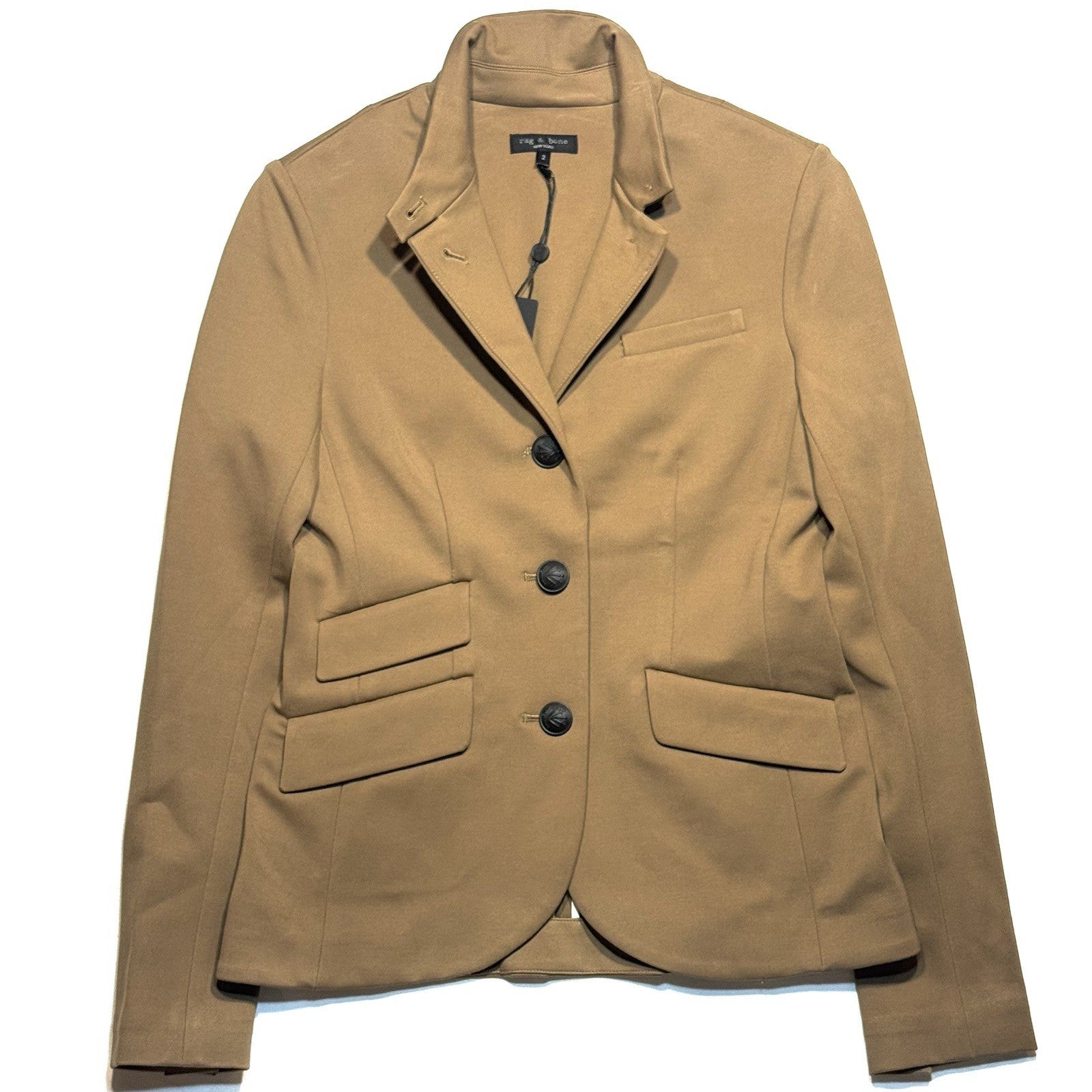 RAG & BONE Womens Slade Ponte Stretch Blazer Jacket Camel Tan (MSRP $495)