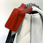 OFF-WHITE Jackhammer 17 Logo Leather Flap Shoulder Bag White (MSRP $1,250)