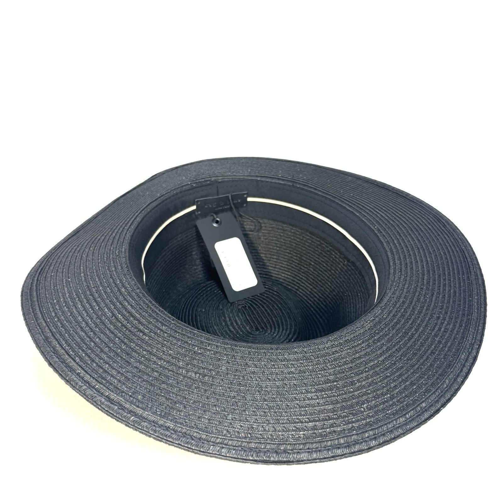 RAG & BONE Womens City Straw Logo Stripe Hat Black (MSRP $250)