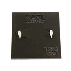 KARL LAGERFELD Swarovski Lightning Bolt Mini Stud Earrings Silver (MSRP $44)