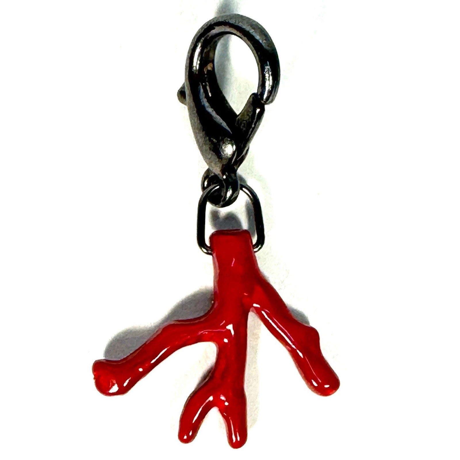 ISAIA Coral Logo Keychain Fob Charm Red