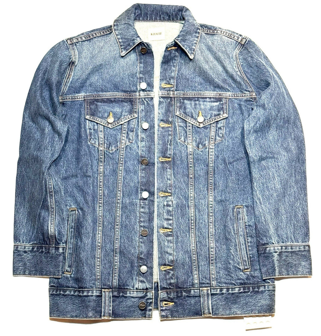 KHAITE Womens Ross Oversized Denim Jean Jacket Archer Blue (MSRP $980)