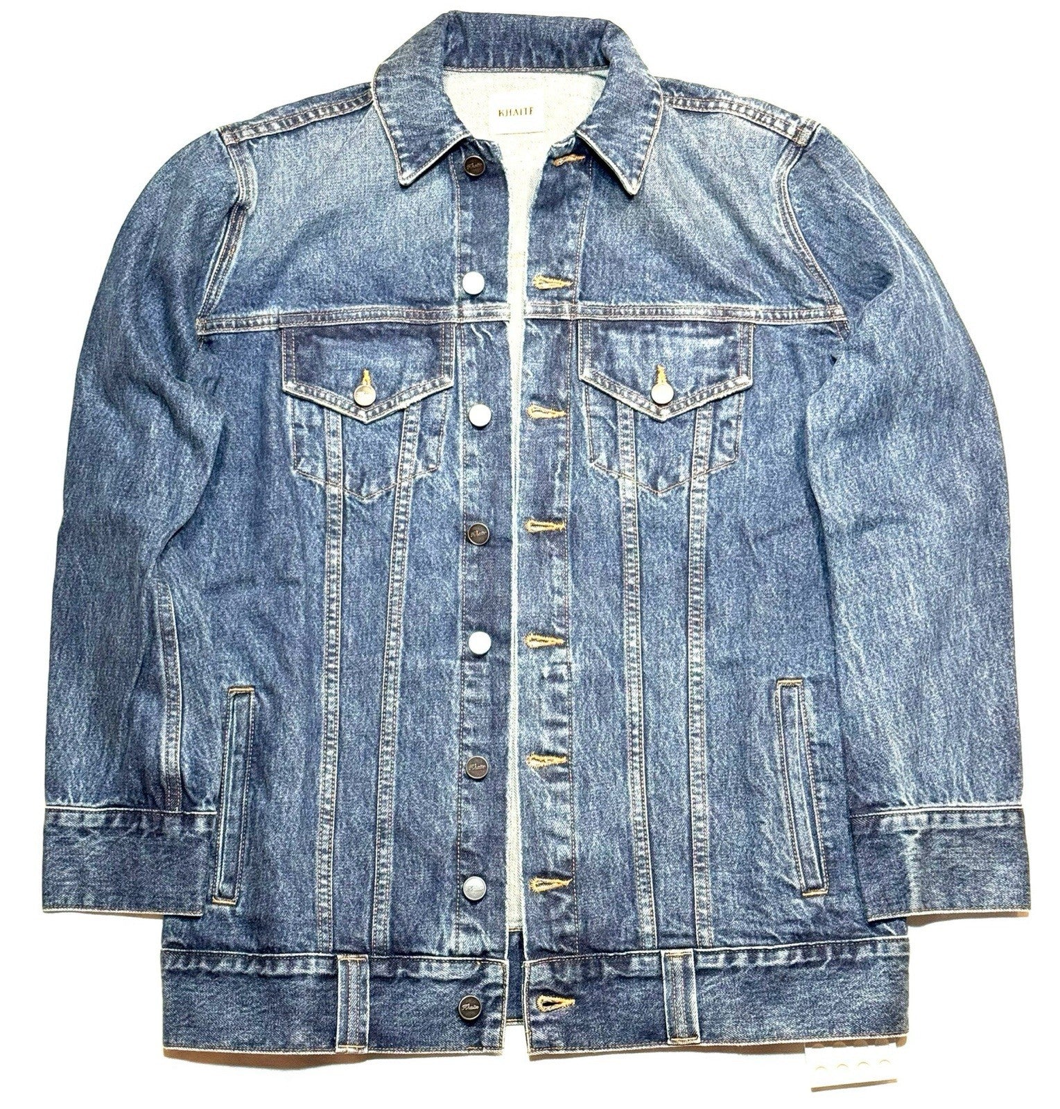 KHAITE Womens Ross Oversized Denim Jean Jacket Archer Blue (MSRP $980)