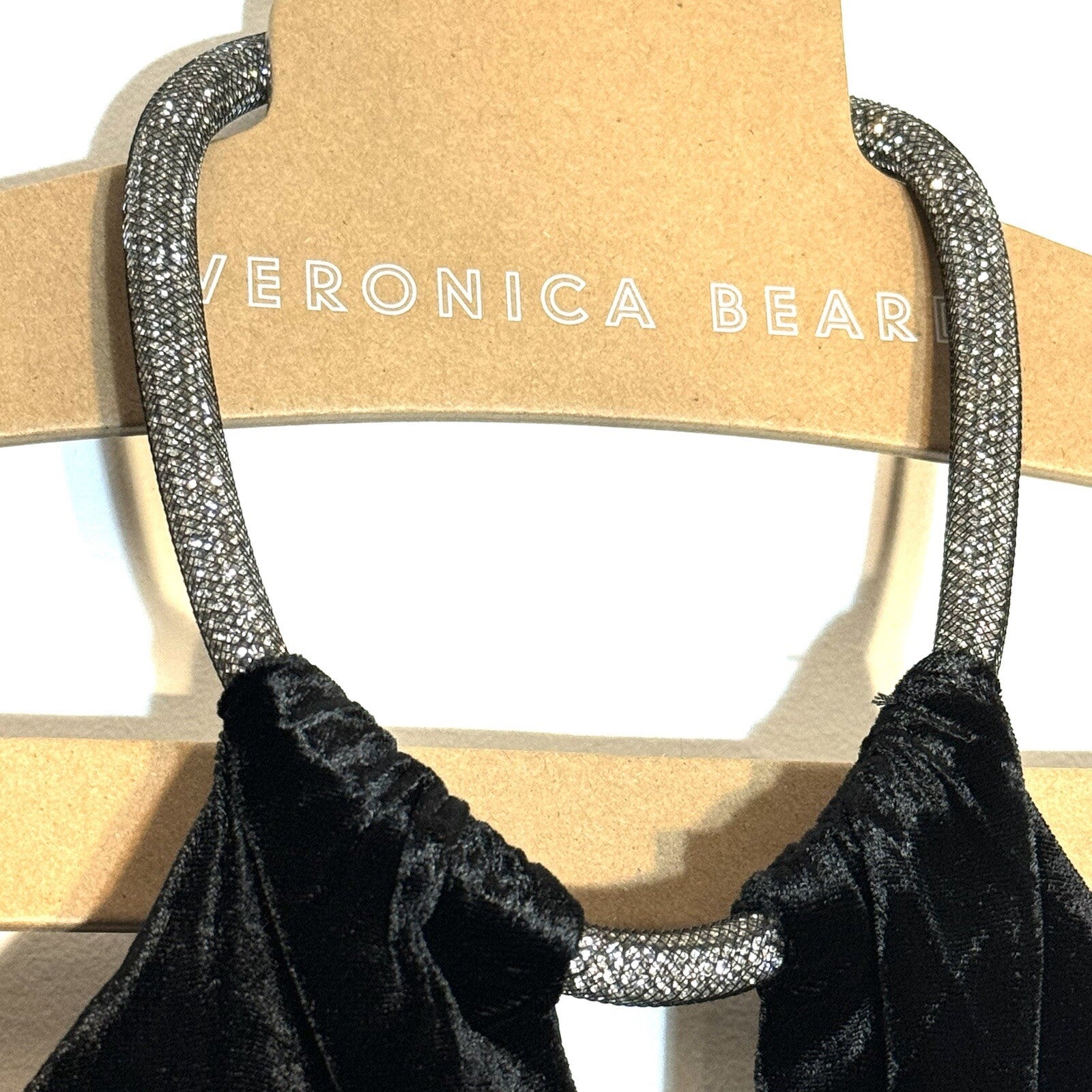 VERONICA BEARD Josette Velvet Sleeveless Crystal Halter Dress Black (MSRP $798)