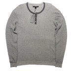 JOHN VARVATOS USA Mens Long Sleeve Jennings Knit Henley Shirt Grey (MSRP $188)