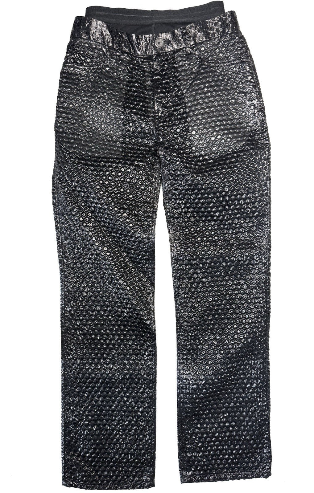 HELMUT LANG Mens Bubble Wrap Worker 5 Pocket Pants Black (MSRP $895)