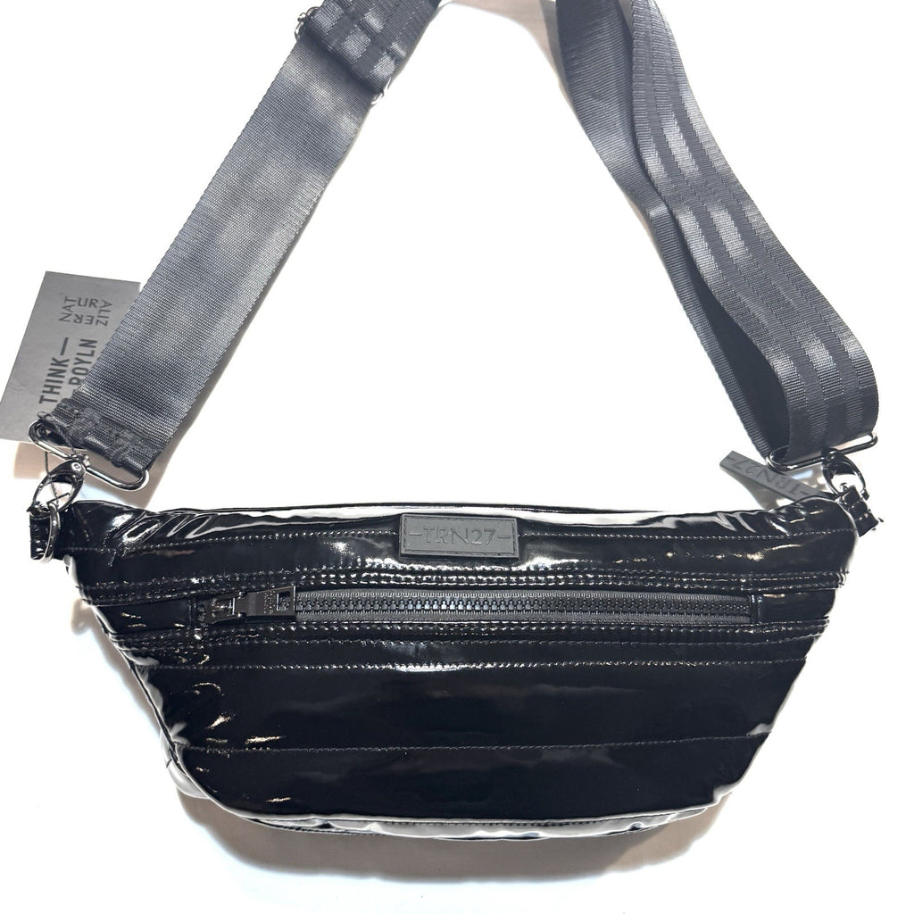 THINK ROYLN Triple Threat Sling Crossbody Bag Patent Black (MSRP $158)