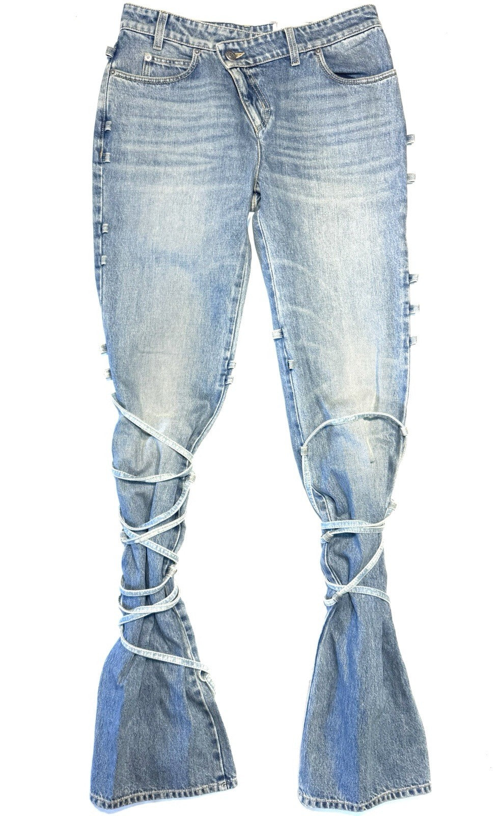 ALEXANDER MCQUEEN Womens Corset Lace Denim Jeans Indigo Blue 27 (MSRP $1,760)