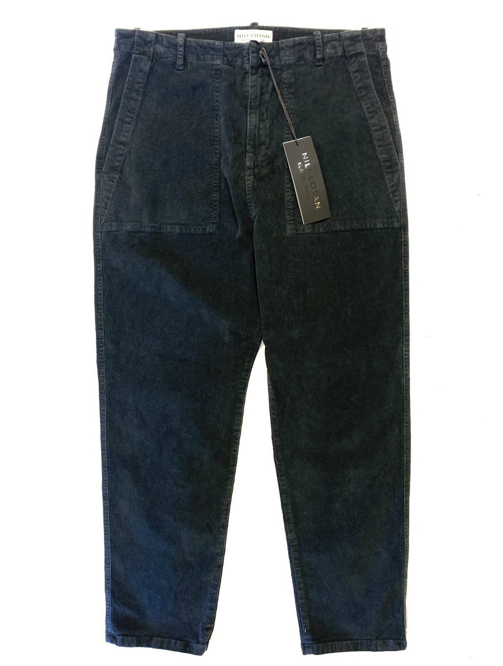 NILI LOTAN Womens Luna Crop Corduroy Pants Carbon Black (MSRP $425)