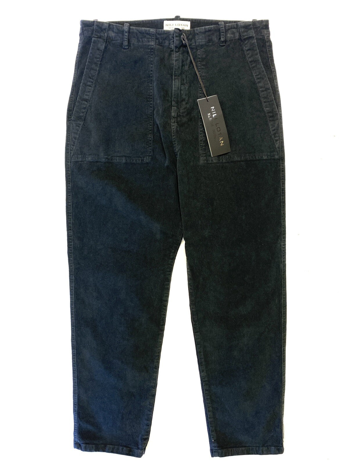 NILI LOTAN Womens Luna Crop Corduroy Pants Carbon Black (MSRP $425)
