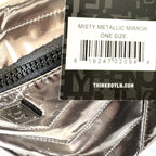 THINK ROYLN Little Runaway Sling Waist Bag Misty Metallic Mirror Grey -MSRP $128