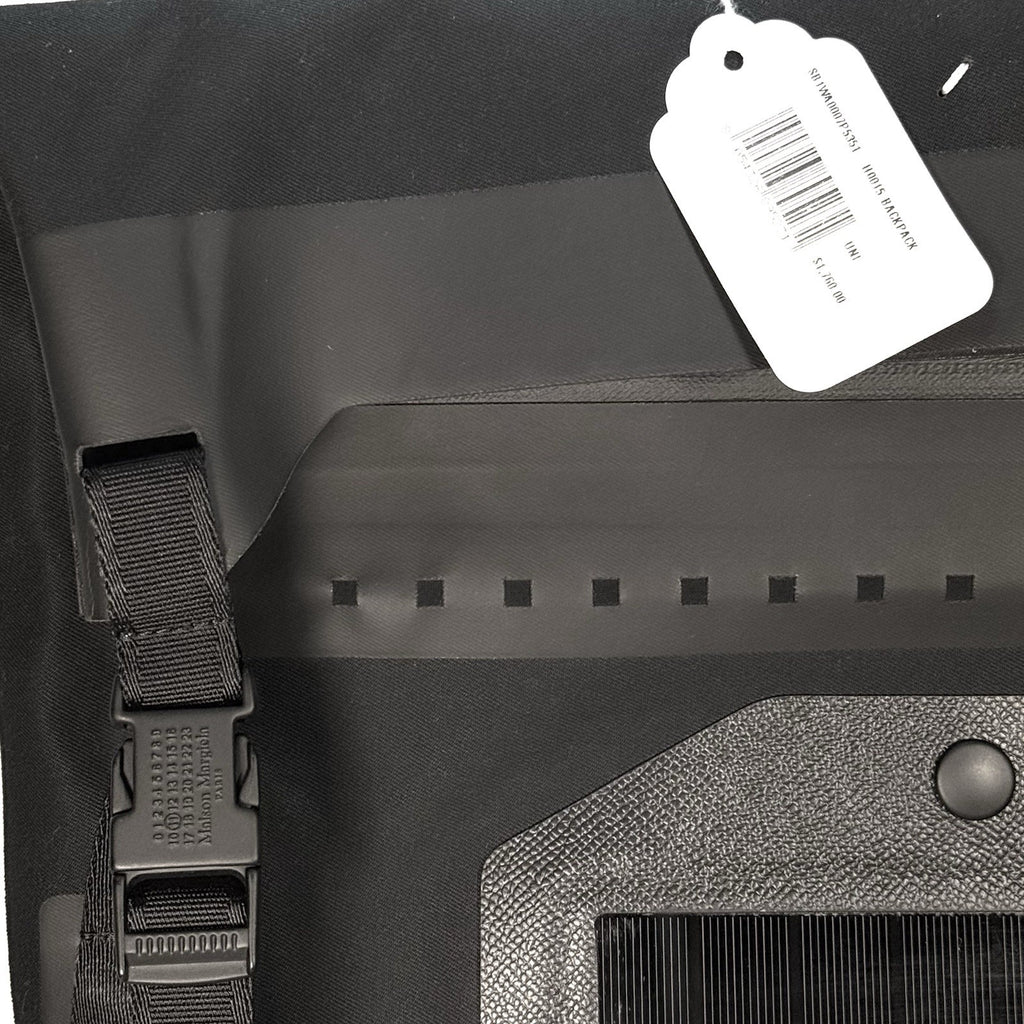 MAISON MARGIELA Mackintosh Solar Panel Roll Top Backpack Black (MSRP $1,760)