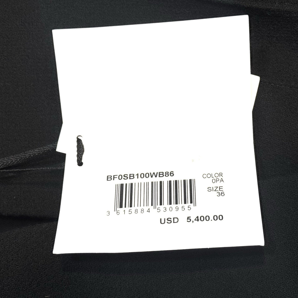 BALMAIN Womens Pleated Wool Crepe Faux Fur Trim Jacket Black 36 (MSRP $5,400)