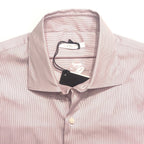 LA PERLA Mens Pinstripe Spread Collar Button Dress Shirt Pink (MSRP $450)
