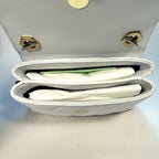 OFF-WHITE Jackhammer 17 Logo Leather Flap Shoulder Bag White (MSRP $1,250)